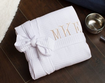 Personalized Men's Waffle Robes, Groomsmen's Robes, Groomsmen’s Gifts, Wedding Gifts,  Best Man Robe, Bachelor Party Robe Gift, Groom Gift