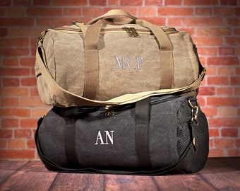 Personalized Groomsmen Gift Duffel Bag, Men's Duffle Bag, Overnight Bag, Travel Bag, Bachelor Party Overnight Bag, Custom Canvas Duffel