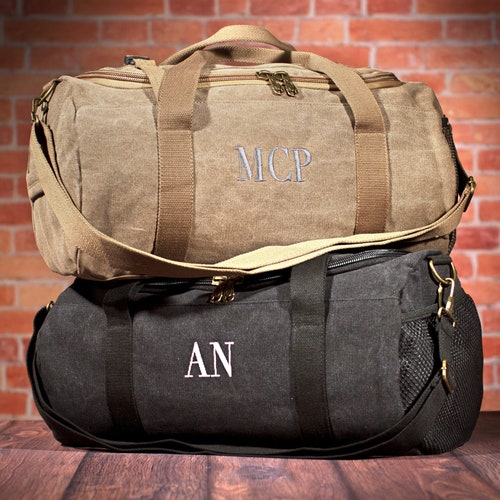 Canvas Duffle Bag Personalized Groomsmen Gift Birthday Etsy