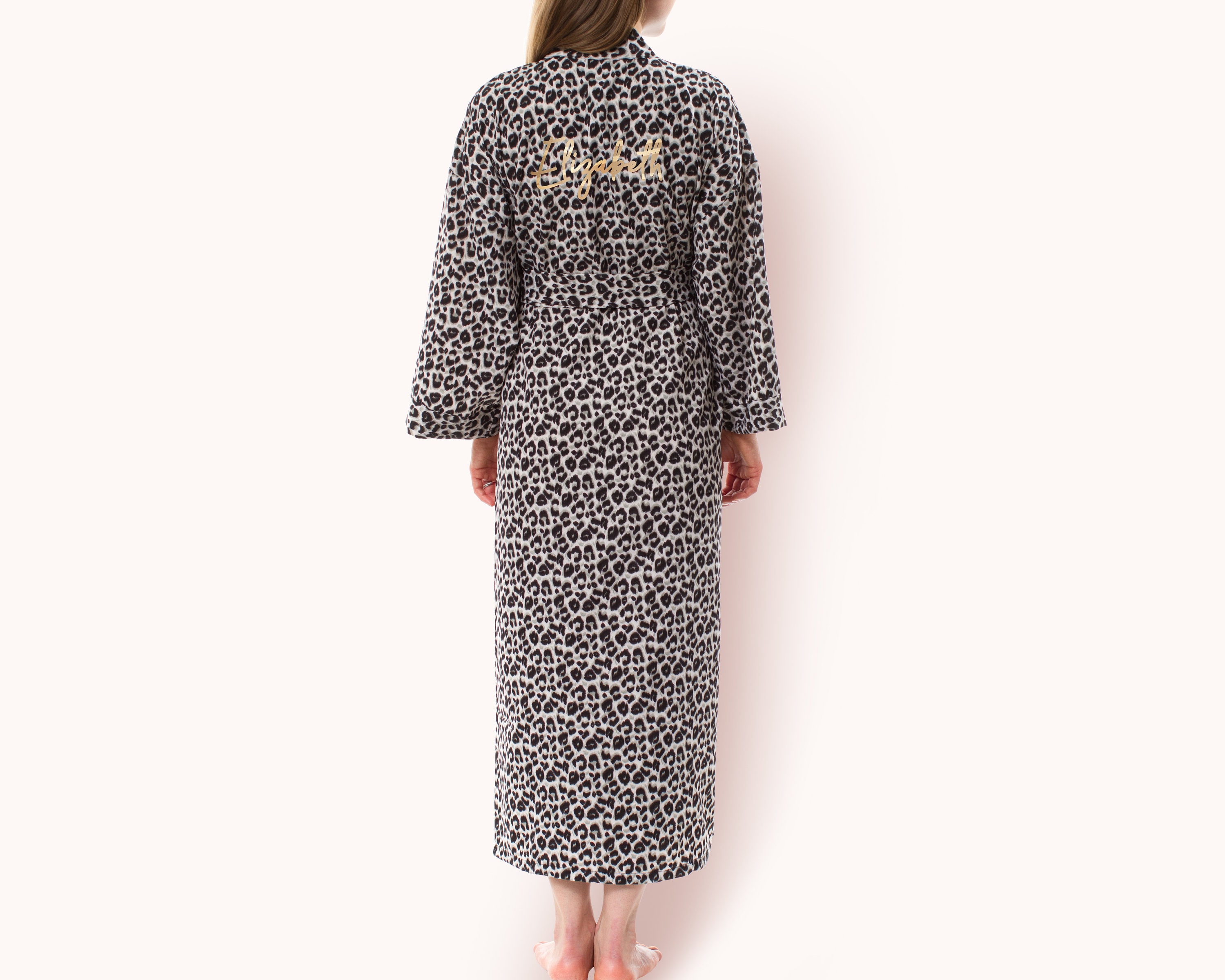 Personalized Women's Leopard Robe, Holiday Robe Gift