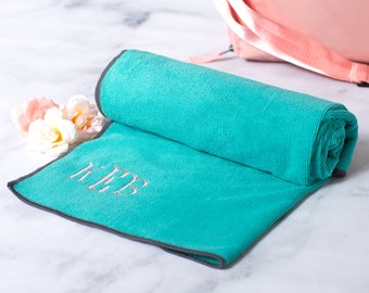 Personalized Birthday Gift, Monogrammed Yoga Towel Non-Slip Quick Drying, Custom Yoga Towel, Personalized Towel for Pilates, Exercise Towel