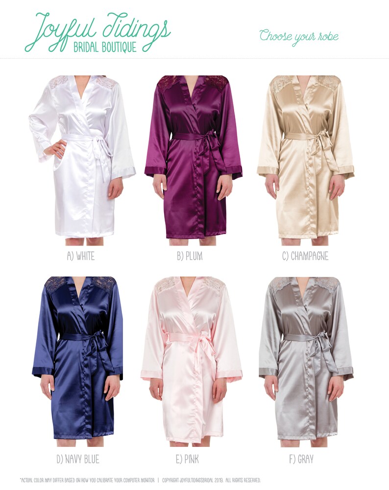 Personalized Lace Satin Robes Bride Tribe Robes Bridesmaid Etsy