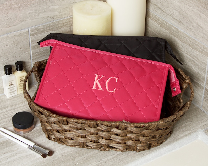 Personalized Cosmetic Bag Monogrammed Toiletry Bag Christmas Etsy