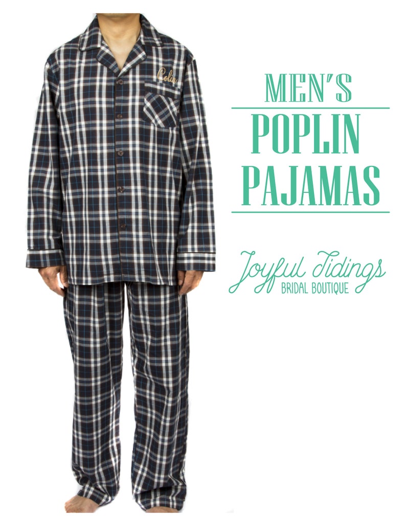 SALE Personalized Men's Poplin Pajamas Poplin Pajama Set Etsy