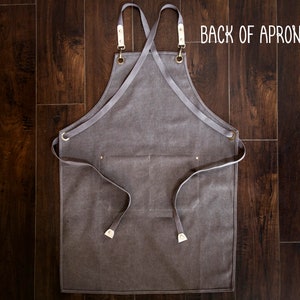 Personalized Canvas Apron, Custom Father's Day Gift, Bartender's Apron, Embroidered Apron for Dad, Barbeque Apron, Men's Chef Apron bild 4