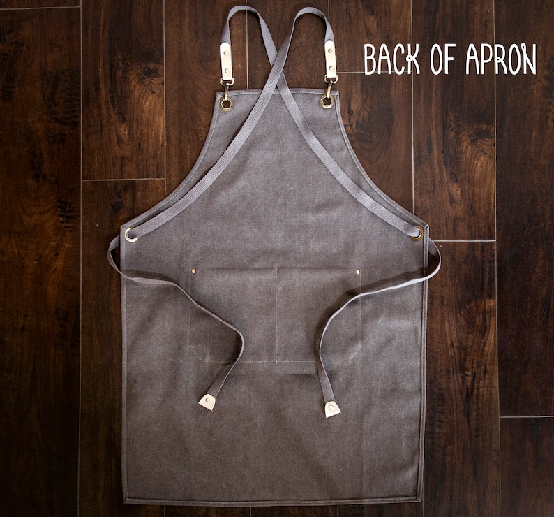 Personalized Canvas Apron, Custom Father's Day Gift, Bartender's Apron, Embroidered Apron for Dad, Barbeque Apron, Men's Chef Apron bild 4