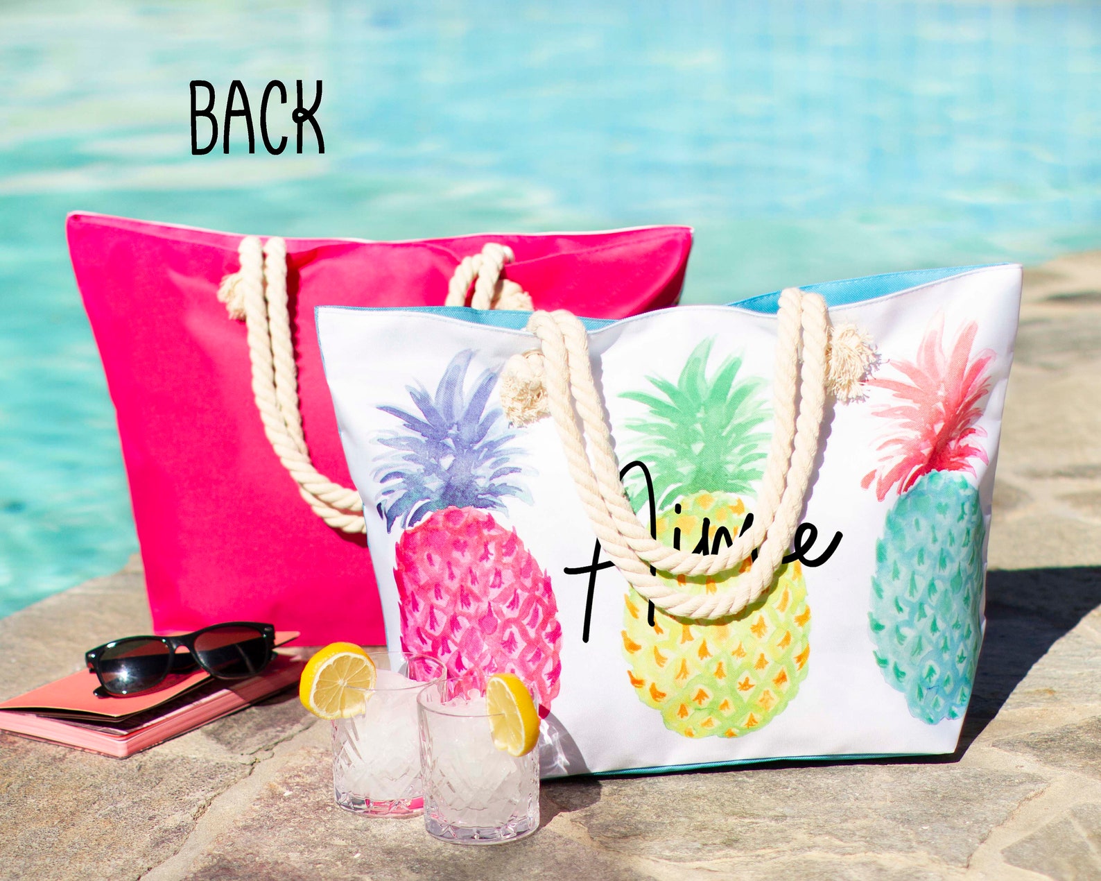 Personalized Beach Tote Bag, Custom Bachelorette Gift Bag, Summer ...