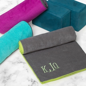 Personalized Yoga Towel Gift, Monogrammed Yoga Towel Non-Slip Quick Drying, Custom Yoga Towel, Personalized Towel, Cute Gift Idea