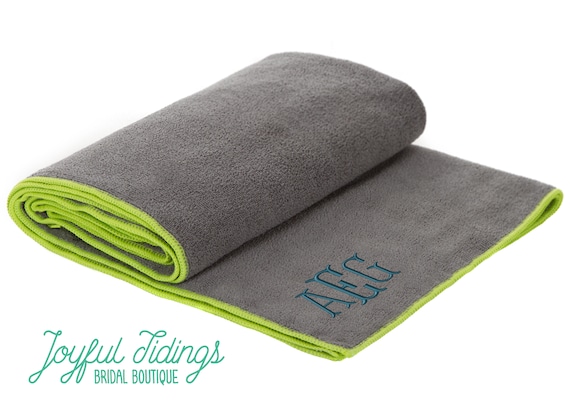 SALE Monogrammed Hot Yoga Towel, Personalized Mat-sized Yoga Towel