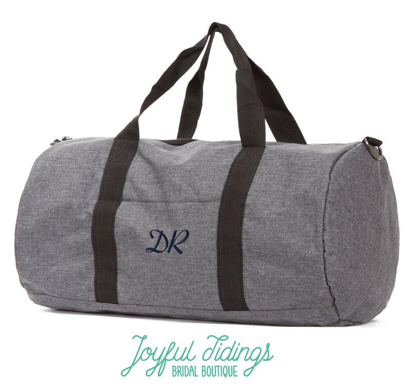 Personalized Duffel Bag, Heathered Duffle Bag, Travel Bag, Groomsmen Gift, Overnight Travel Bag, Wedding Gift, Dad Gift, Anniversary Gift image 5