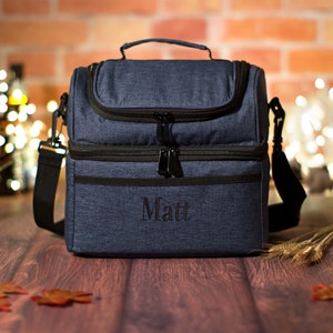 Personalized Groomsmen Gift Double Decker Cooler Bag, Custom Beer Cooler Gift For Guys, Monogrammed Insulated Lunch Bag, Custom Gift for Men image 10