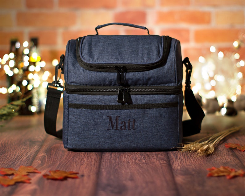 Personalized Groomsmen Gift Double Decker Cooler Bag, Custom Beer Cooler Gift For Guys, Monogrammed Insulated Lunch Bag, Custom Gift for Men image 10