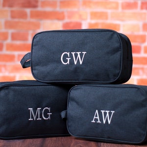 SALE Groomsmen Personalized Dopp Kit, Monogrammed Shaving Kit, Travel Dopp Kit, Men's Travel Case, Groomsmen Gift, Groomsmen Toiletry Bag image 6