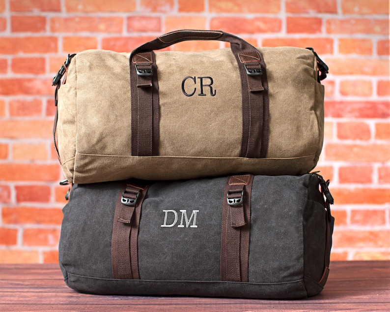 Personalized Canvas Duffle Bag Custom Groomsmen Gift Etsy