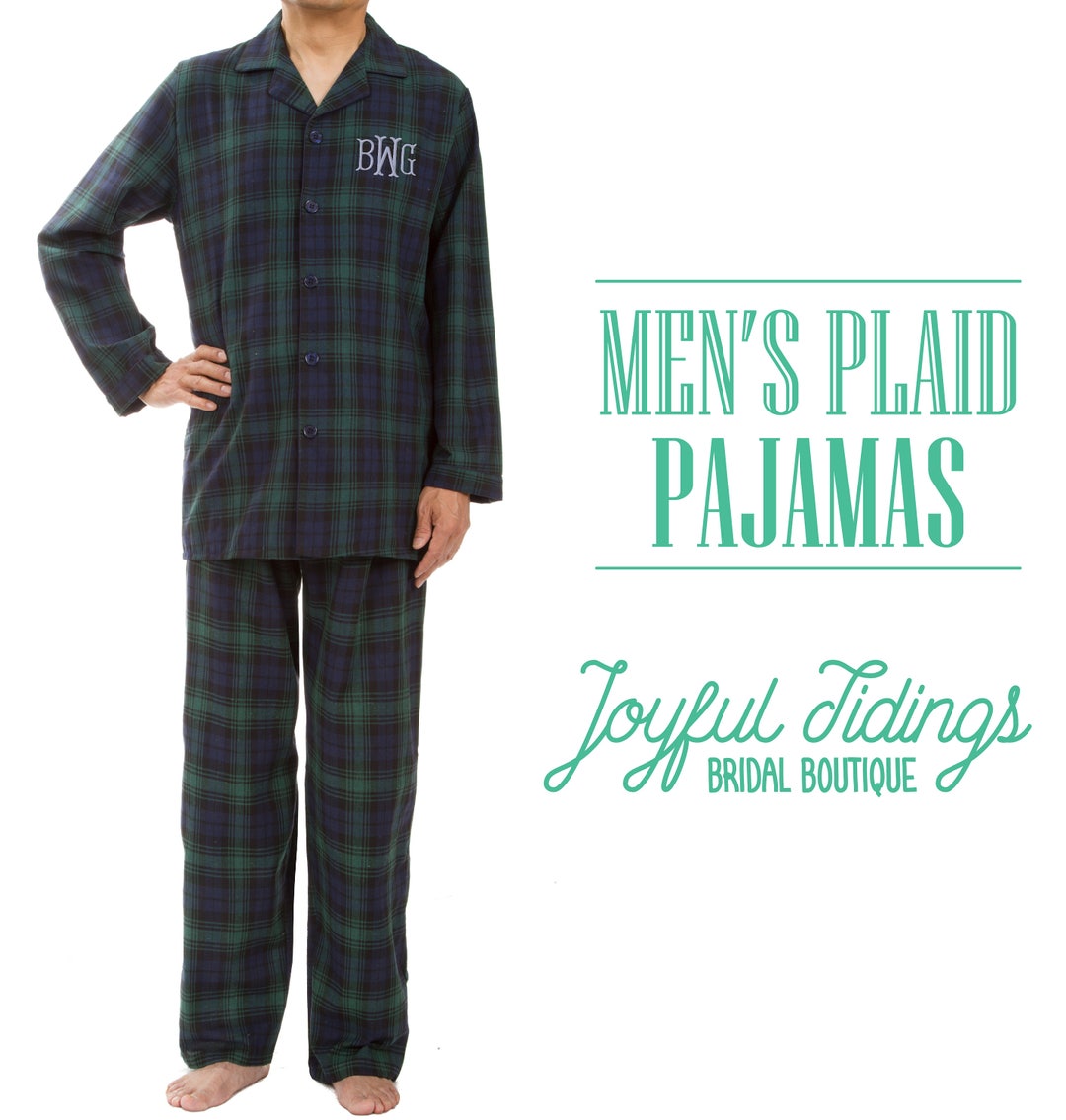 SALE Personalized Men's Plaid Pajamas, Plaid Pajama Set, Birthday ...