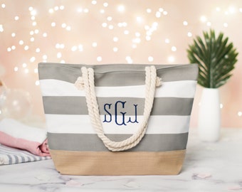 Personalized Birthday Gift, Tote Bag Gift for Her, Custom Beach Bag, Gift for Co-Workers, Girlfriend, Monogrammed Gift Bag, Beach Tote Bag