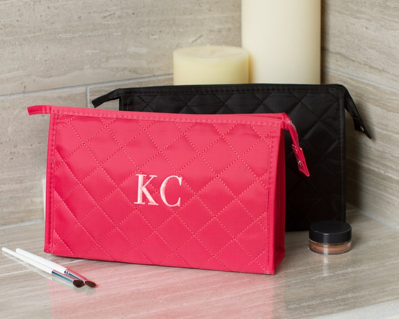 Personalized Cosmetic Bag Monogrammed Clutch Toiletry Bag Etsy