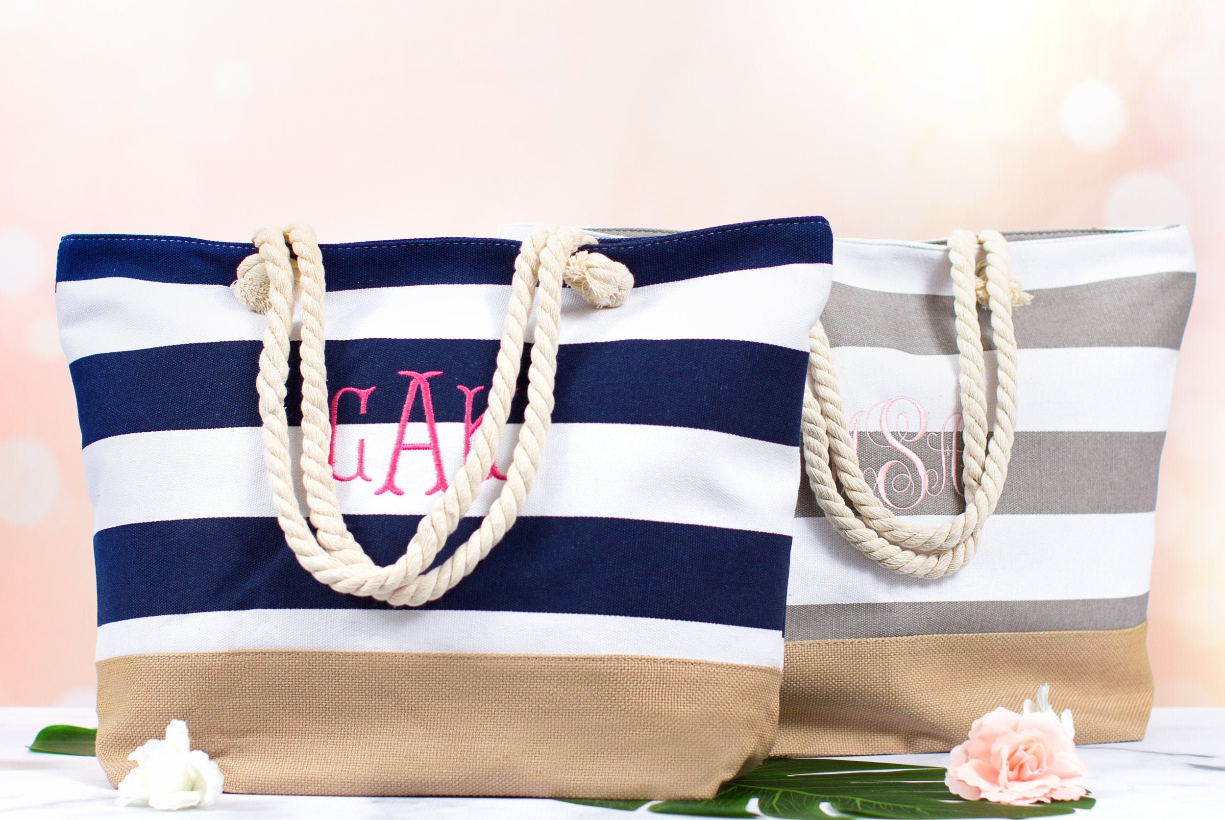 Heidi Large Stripe Canvas Tote Bag