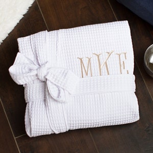 Personalized Waffle Robe for Men, Monogrammed Cotton Blend Bathrobe image 6