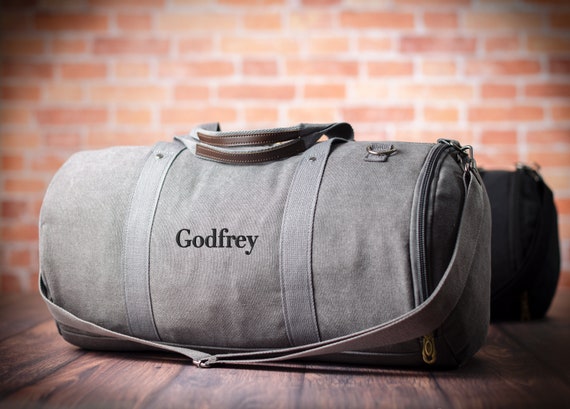 Personalized canvas shop duffle bags