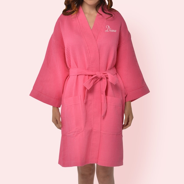 Personalized Waffle Robe, Custom Women's Robe, Gift for Her, Monogrammed Robe, Cute Robe Gift, Valentine's Day Gift for Girlfriend, Wife