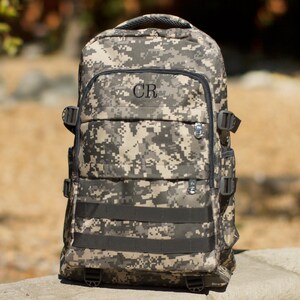 Personalized Men&#39;s Backpack, Camo Backpack, Rugged Gift, Groomsmen Gift, Wedding Gift, Gift for Groomsmen, Digital Camo Bag, Groomsmen Bag