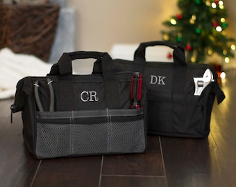 Personalized Tool Bag, Custom Christmas Gift, Monogrammed Tool Bag, Custom Gift for Men, Soft Sided Small Tool Bag, Holiday Gift for Him