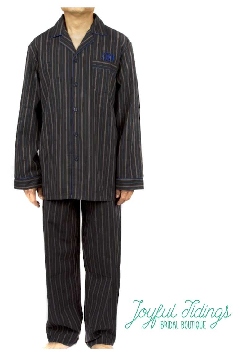 SALE Personalized Men's Poplin Pajamas Poplin Pajama Set Etsy