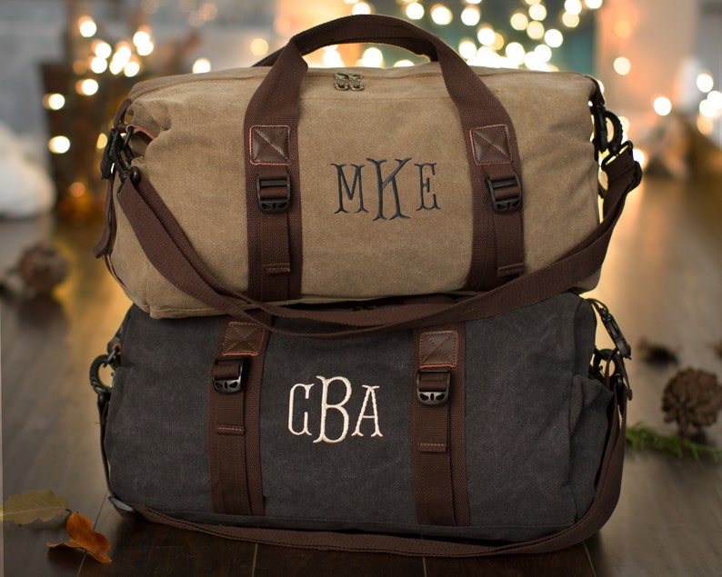 Personalized Canvas Duffle Bag Custom Groomsmen Gift Etsy