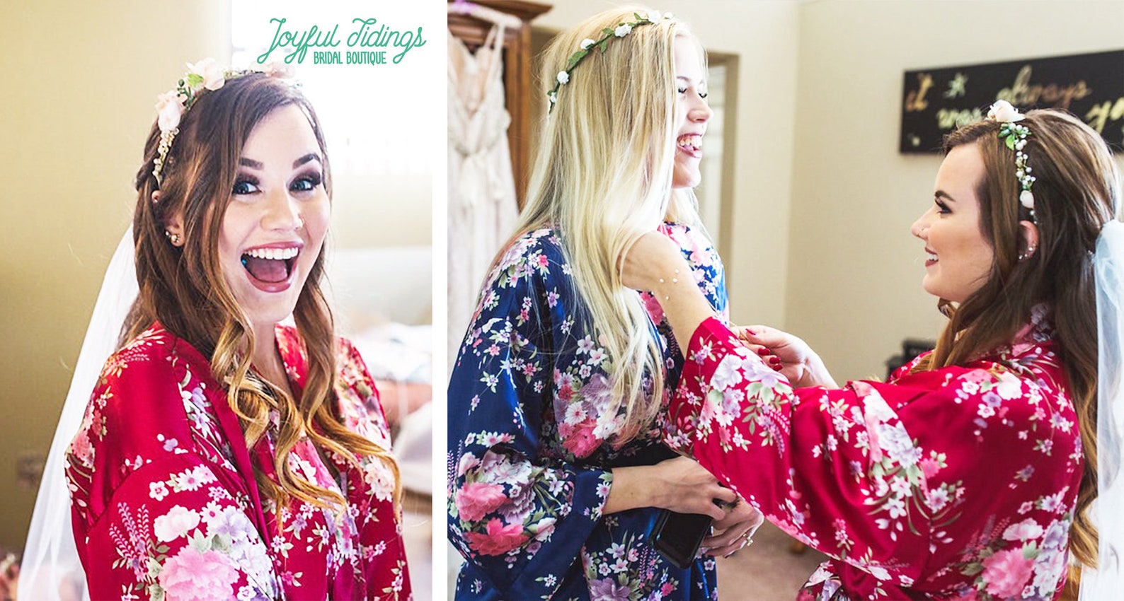 Silky Floral Bridesmaid Robes Bride Tribe Robes I Do Crew Etsy