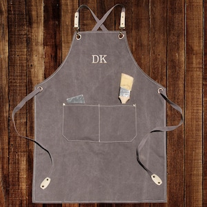 Personalized Canvas Apron, Custom Father's Day Gift, Bartender's Apron, Embroidered Apron for Dad, Barbeque Apron, Men's Chef Apron bild 7