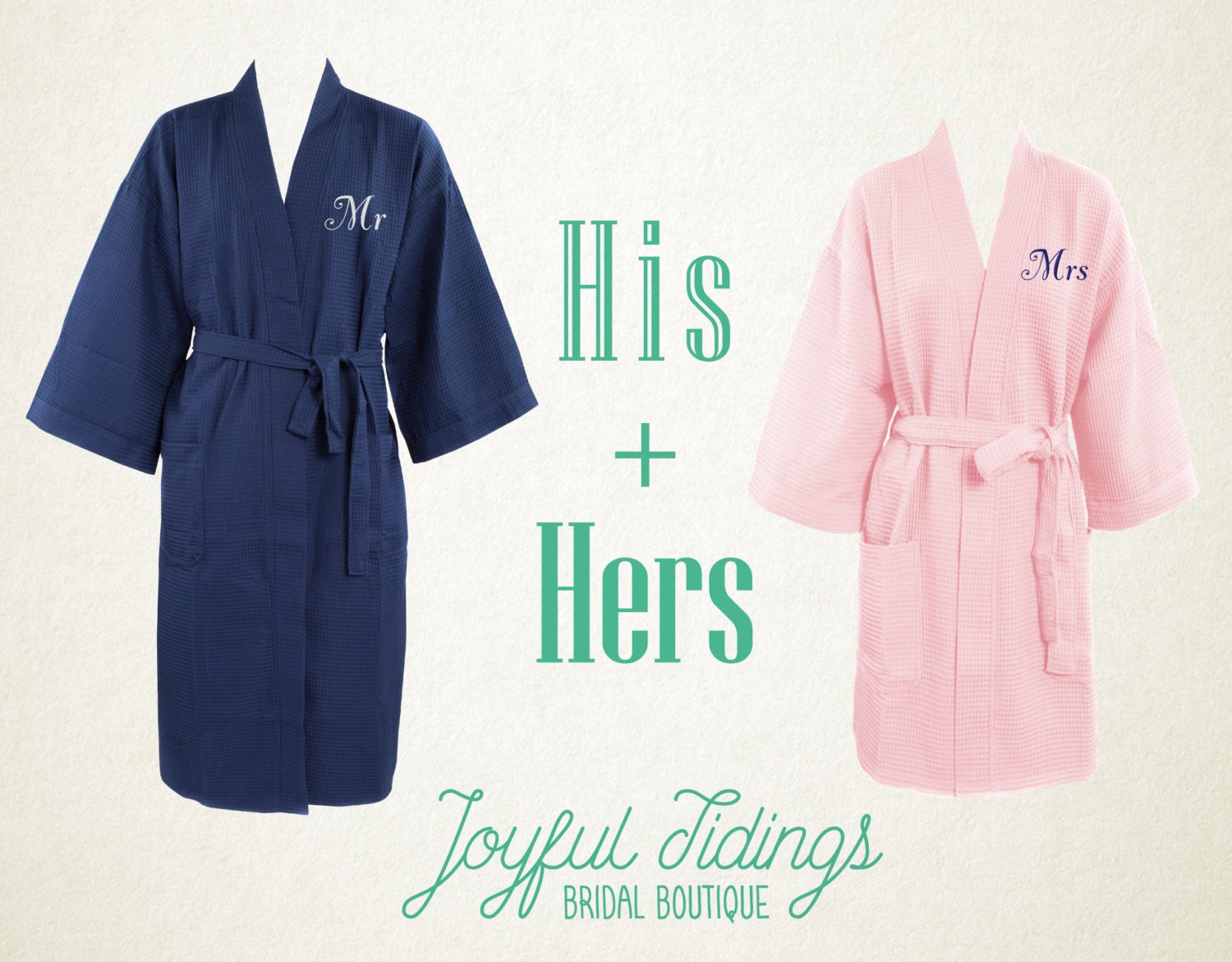 Mother's Day Gift Ivory Robe Monogrammed Ladies Robe Thigh Length Spa Robe Bridal Party Gift Personalized Waffle Weave Kimono Robe