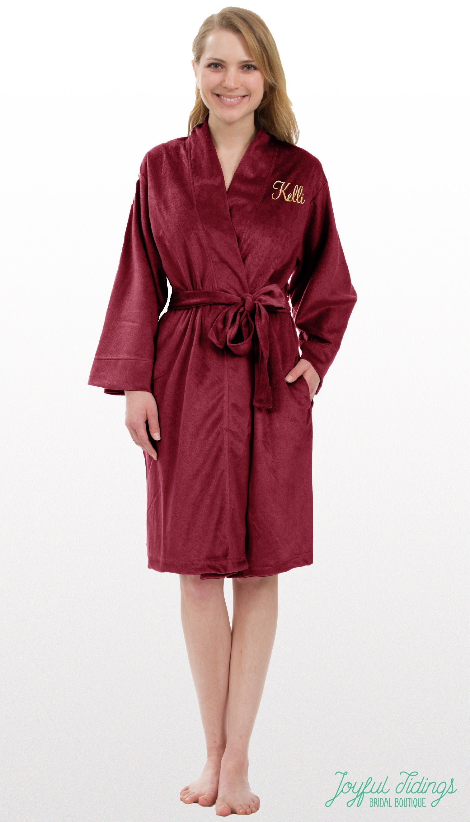 Kleding Dameskleding Pyjamas & Badjassen Jurken Super Soft & Warm Embroidered Long Robe 