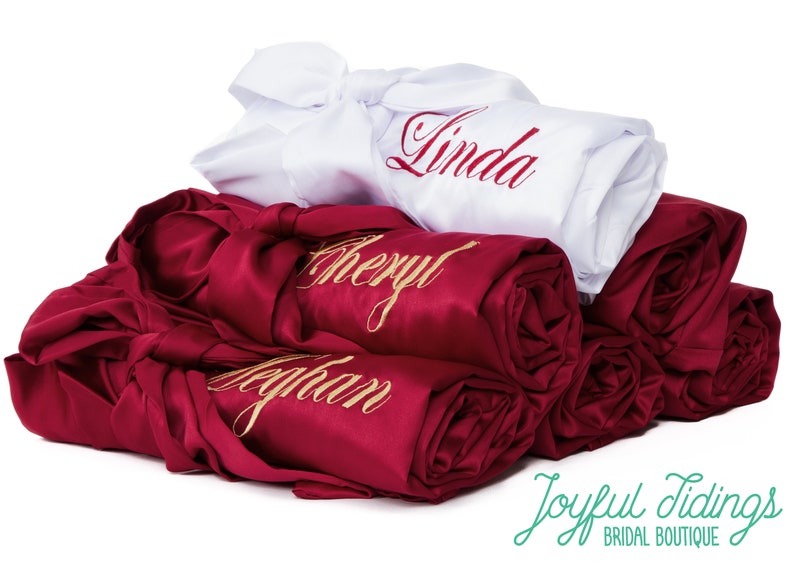 Morning Gown Feather Robe Wedding Bridesmaid Satin Robes for Wedding Party CN411