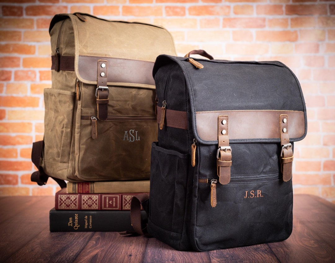 Waxed Canvas Commuter Laptop Backpack, Back to School Bag for College ...