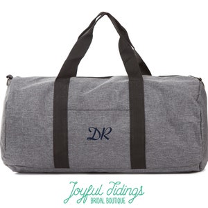 Personalized Duffel Bag, Heathered Duffle Bag, Travel Bag, Groomsmen Gift, Overnight Travel Bag, Wedding Gift, Dad Gift, Anniversary Gift image 1