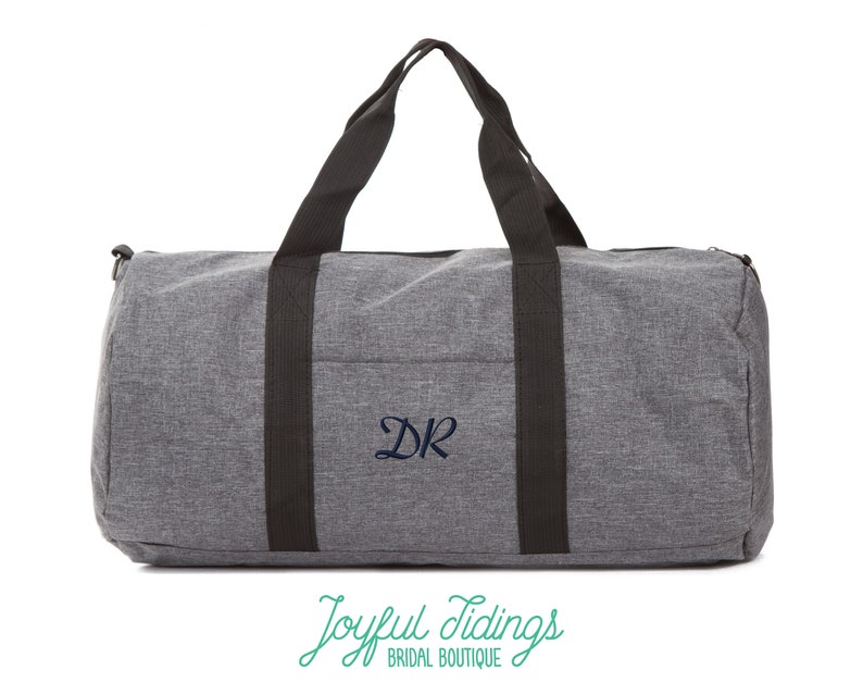 Personalized Duffel Bag, Heathered Duffle Bag, Travel Bag, Groomsmen Gift, Overnight Travel Bag, Wedding Gift, Dad Gift, Anniversary Gift image 1