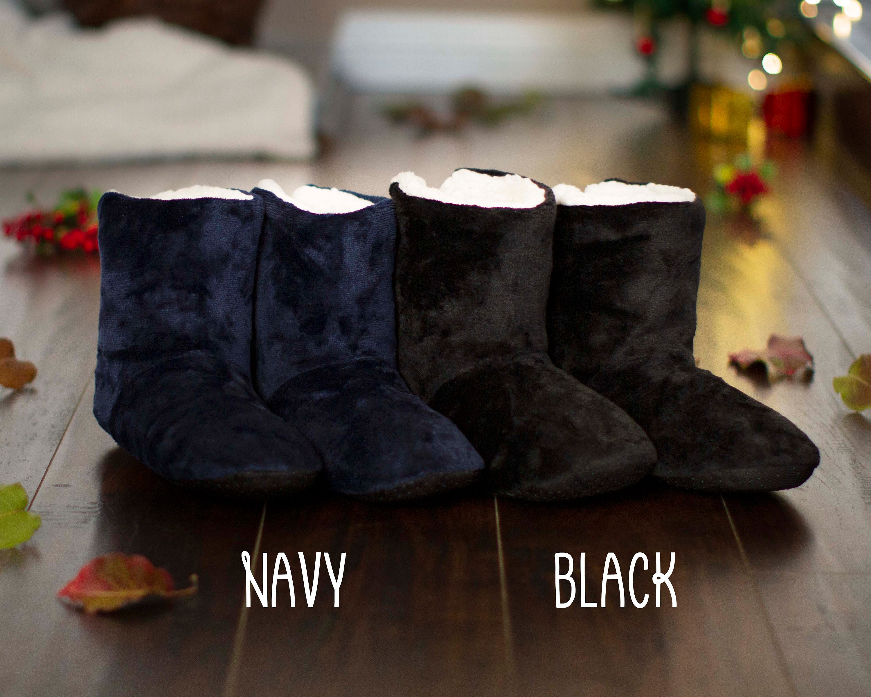 Personalized Men s Fleece Lined Bootie Slippers Embroidered Slipper Monogrammed Men s Slippers Birthday Gift Cozy Slipper Holiday