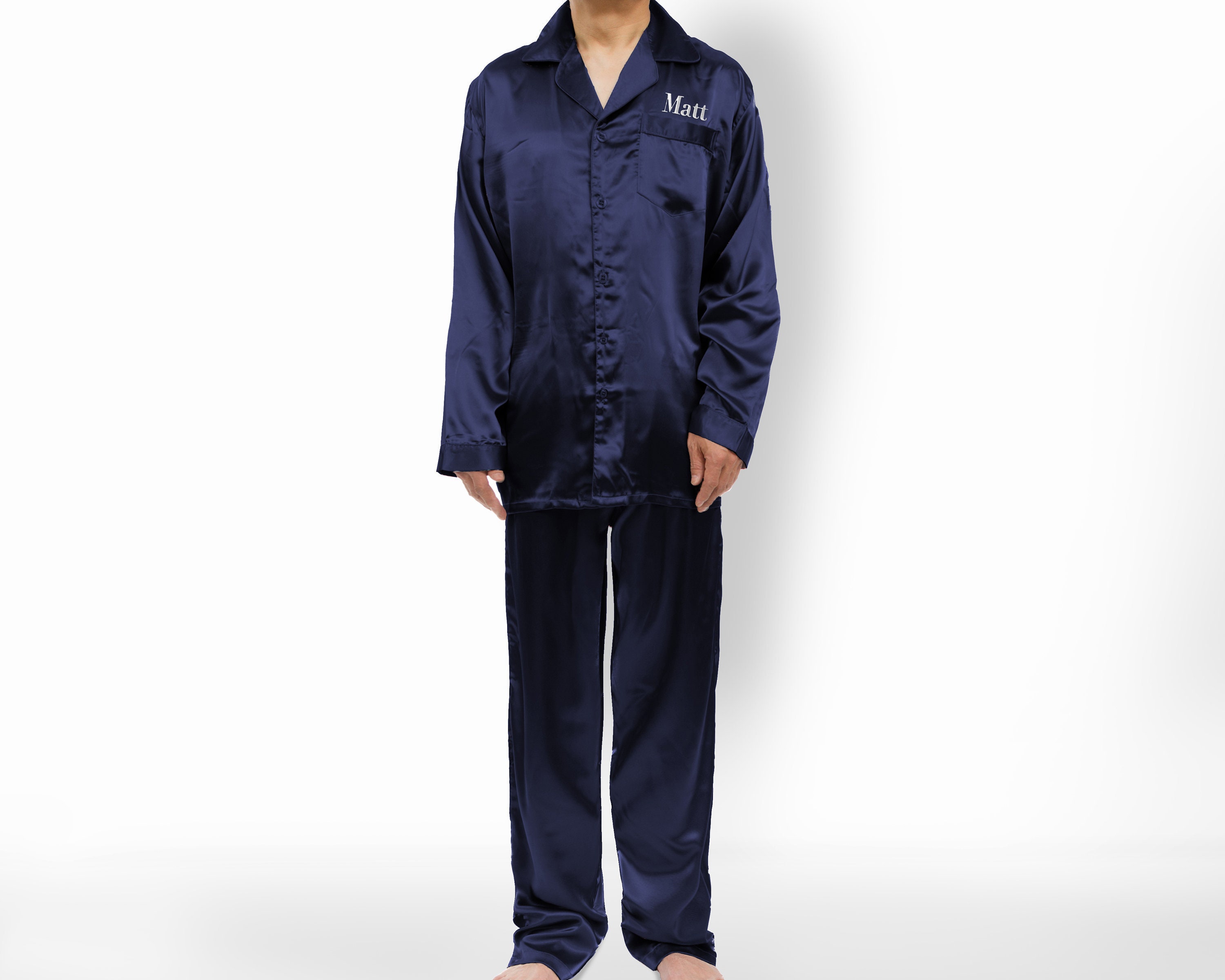 Personalized Men's Satin Pajamas Custom 