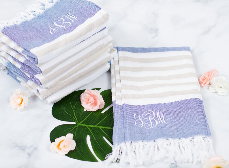 Personalized Bridesmaid Gift Turkish Beach Towel, Bridesmaid Proposal Gift Turkish Towel, Bridal Gift, I Do Crew Gift, Bridal Party Present image 10