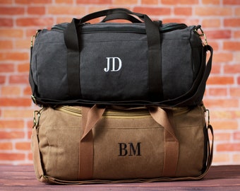 Personalized Birthday Gift Duffel Bag, Men's Duffle Bag, Overnight Bag, Travel Bag for Guys, Birthday Gift for Him, Custom Canvas Duffel