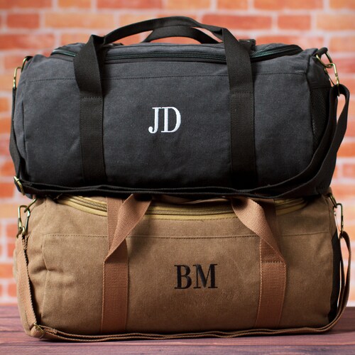 Personalized Canvas Duffel Bag Groomsmen Duffle Bag Etsy