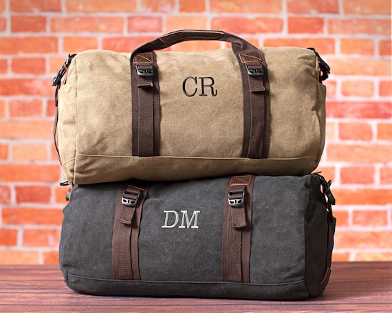 Canvas Duffel Bag, Personalized Holiday Gift, Christmas Present