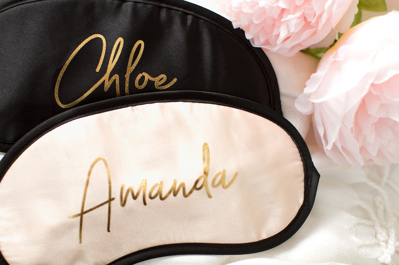 Custom Name Sleep Mask Personalized Eye Mask Bridesmaid Gift Etsy