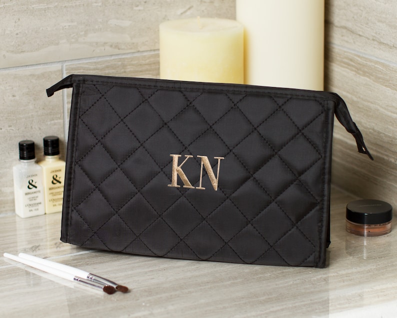 Personalized Cosmetic Bag Monogrammed Clutch Toiletry Bag Etsy