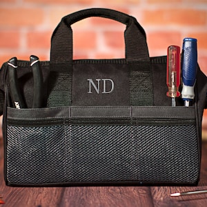 Personalized Tool Bag, Custom Groomsmen Gift, Monogrammed Small Tool Bag, Custom Gift for Men, Soft Sided Small Tool Bag, Gift for Groomsmen