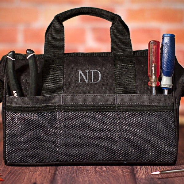 Personalized Tool Bag, Custom Groomsmen Gift, Monogrammed Small Tool Bag, Custom Gift for Men, Soft Sided Small Tool Bag, Gift for Groomsmen