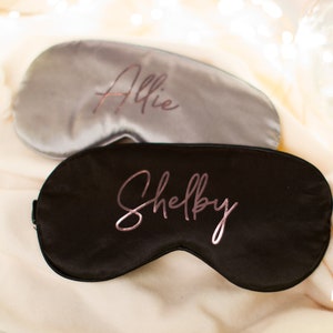 Bridesmaid Gift Custom Printed Eye Mask, Bridal Party Gift Set Sleep Mask, Silky Satin Mask Bachelorette Party, Personalized Wedding Favor image 6
