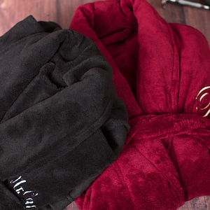 Valentine&#39;s Day Gift for Him, Custom Robe for Boyfriend, Husband, Monogrammed Robe for Him, Personalized Valentine Fleece Robe Gift