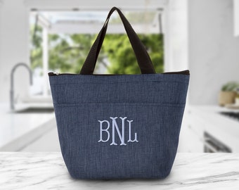 Personalized Insulated Lunch Tote, Monogrammed Lunch Cooler Bag Tote, Custom Name Lunch Box, Teacher's Gift Lunch Bag, Food Prep Lunch Bag